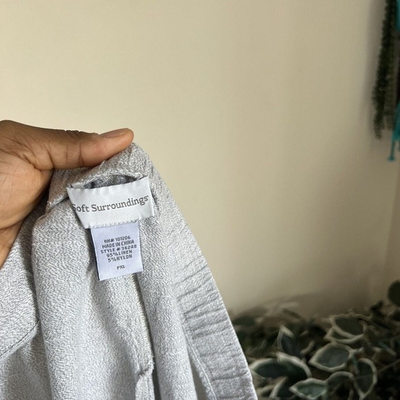 SOFT SURROUNDINGS Women's Linen Nylon Blend Pants Straight Leg Lagenlook PXL - Picture 4 of 4